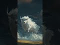 Flying White Buffalo Made Of Clouds