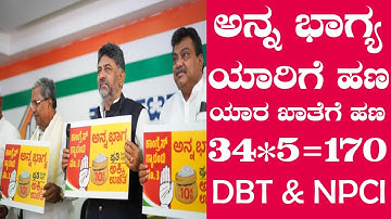 Anna Bhagya Yojane, DBT Status And NPCI Status Karnataka........