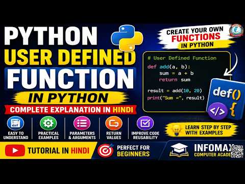 User Defined Function in Python | Create Your Own Functions in Python | Python Functions