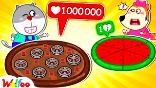 Watermelon vs Chocolate Pizza Challenge! Get Ready For Cooking Competition | Wolfoo Channel