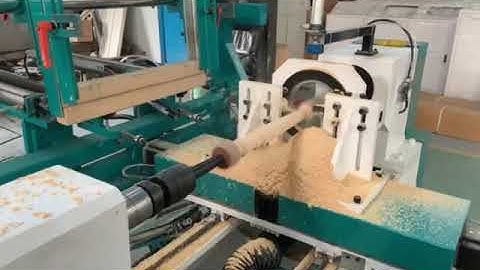 STYLECNC Auto feeding CNC wood lathe machine with double cutters