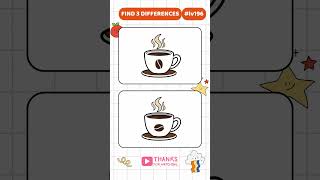 Spot The 3 Differences in This Fun Coffee Cup Art | Find The Differences Game #196