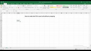 How to make text fit in excel cell without wrapping