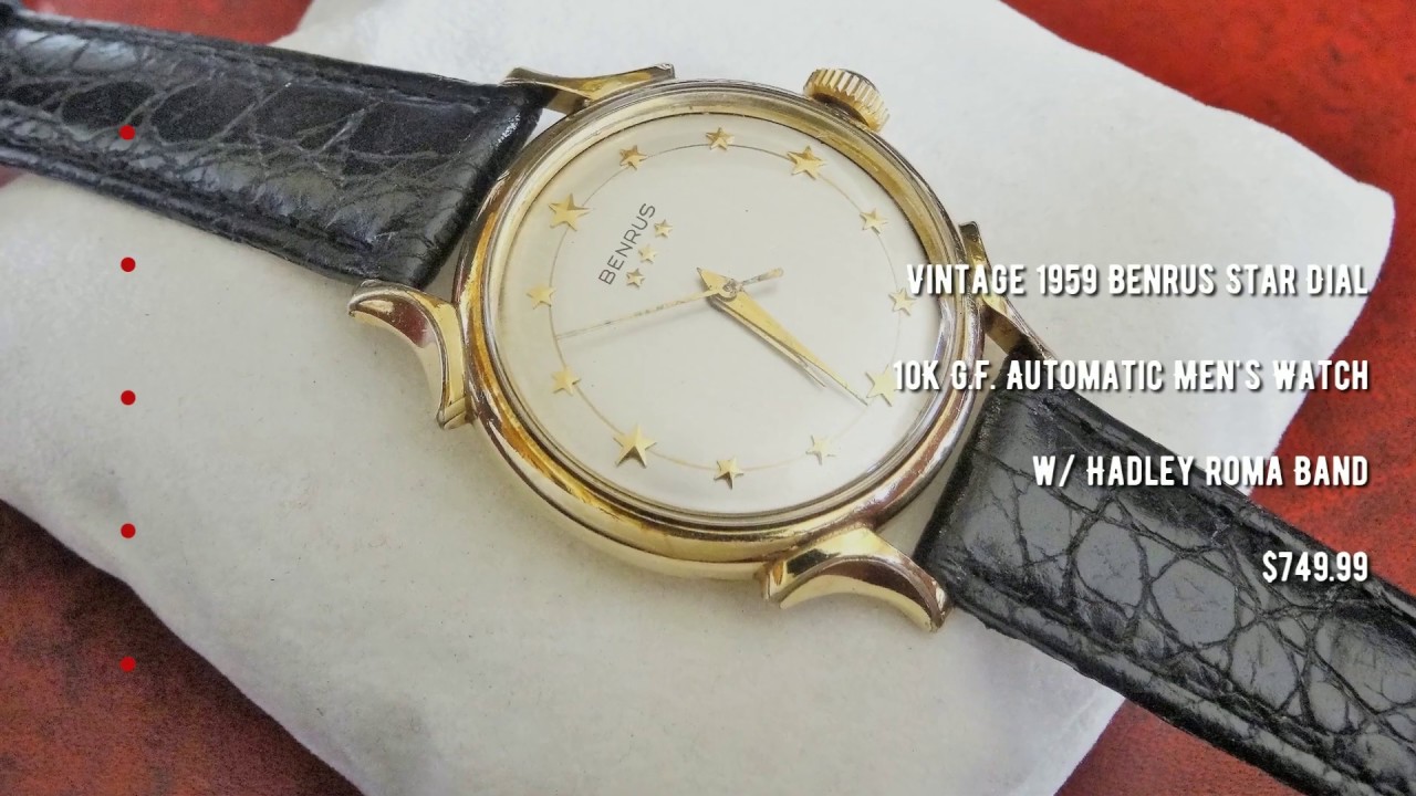 Manolo Watches - Vintage 1959 Benrus Star Dial 10K G.F. Automatic Men's Watch w/ Hadley Roma Band