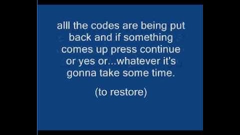 How to fix your Action Replay. (Restore Memory)