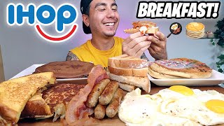 CUPCAKE PANCAKES + CHOCOLATE PANCAKES + SUNNYSIDE EGGS + HASHBROWN | IHOP BREAKFAST MUKBANG