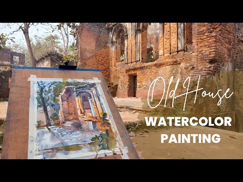 Old House painting By watercolor - YouTube