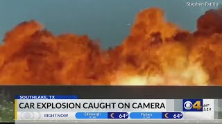 Texas car explosion caught on camera