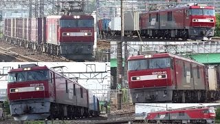 JR貨物 EH500-74牽引 3087レと前後の貨物列車 府中本町 2016/05/26