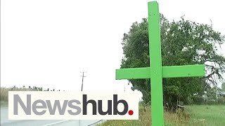 Hundreds of green crosses mark roadsides in silent protest by rural sector | Newshub