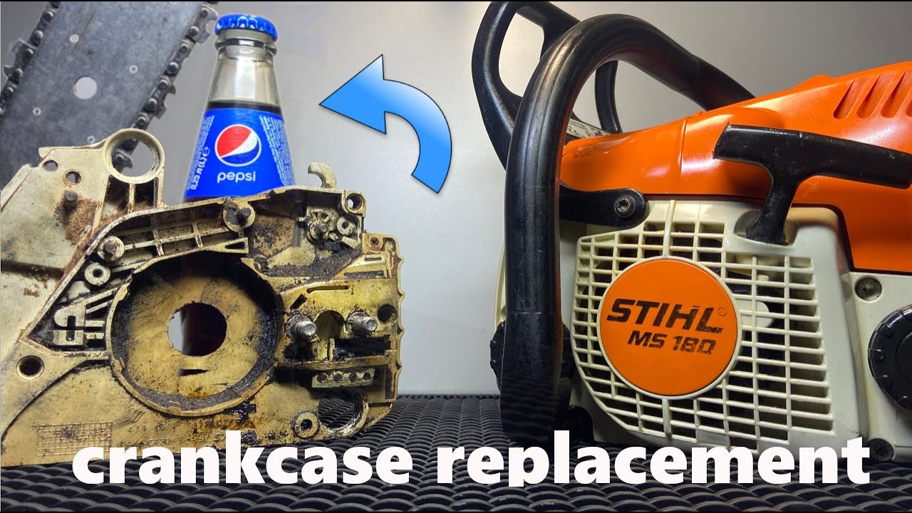 🛠️Stihl MS 180 🔩🔧crankcase replacement.PEPSI opener