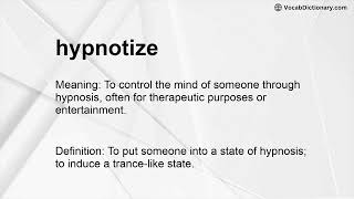 hypnotize Meaning