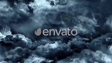 Flying Through Abstract Dark Night Thunder Clouds with Lightning Strikes | Motion Graphics -