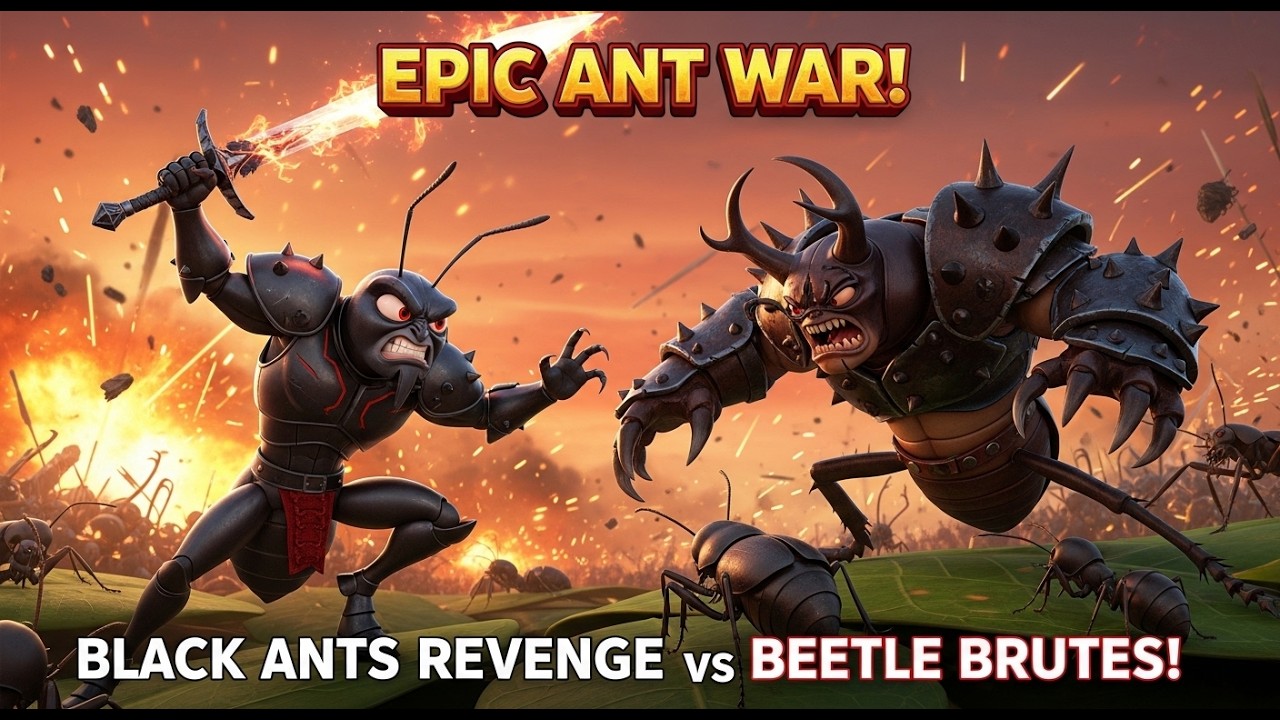 EPIC Ant War: Black Ants Revenge vs Beetle Brutes | 3D Animated Films ...
