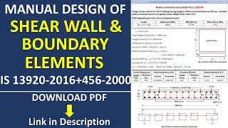 MANUAL DESIGN OF SHEAR WALL AND BOUNDARY ELEMENTS I WHAT IS RC WALL I IS13920 I STRUCTSOFTCENTRE