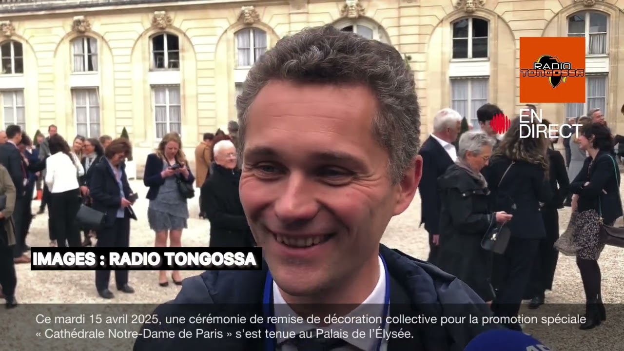 15 avril 2025, cérémonie de remise Cathédrale Notre-Dame de Paris s'est tenue au Palais de l’Élysée.