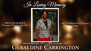 Celebrating The life of Geraldine Carrington