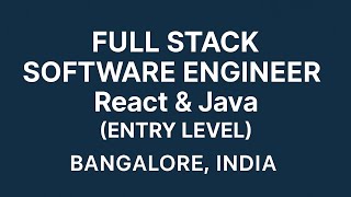 Cisco Hiring Freshers Full Stack Developer React Java Bangalore Jobs 2025 Full Stack