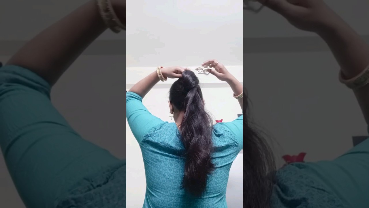Do this beautiful & quick bun #hair #hairdo #hairdesign