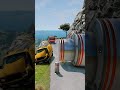 Cars & Ambulance Van vs Giant Pit Bollards Crash - BeamNG.Drive