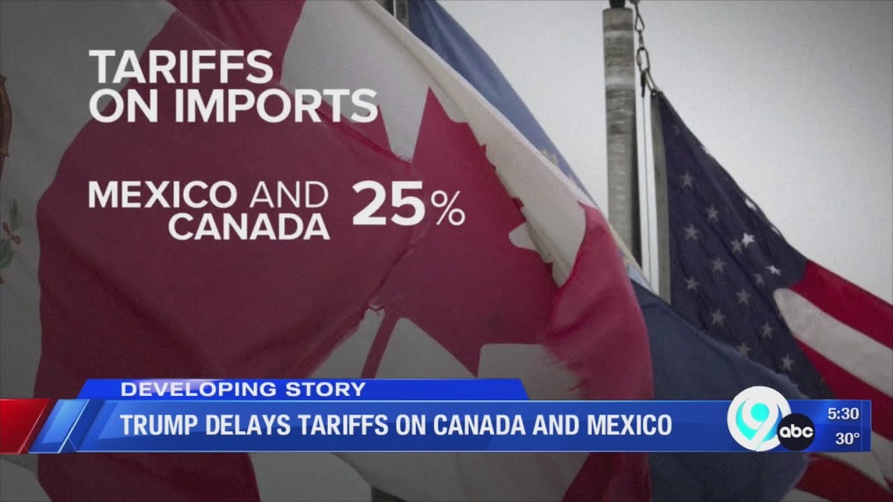 Trump delays tariffs on Canada and Mexico - YouTube