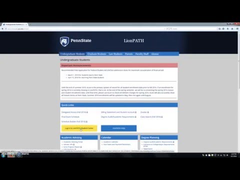 Enrolling in Classes Using LionPATH