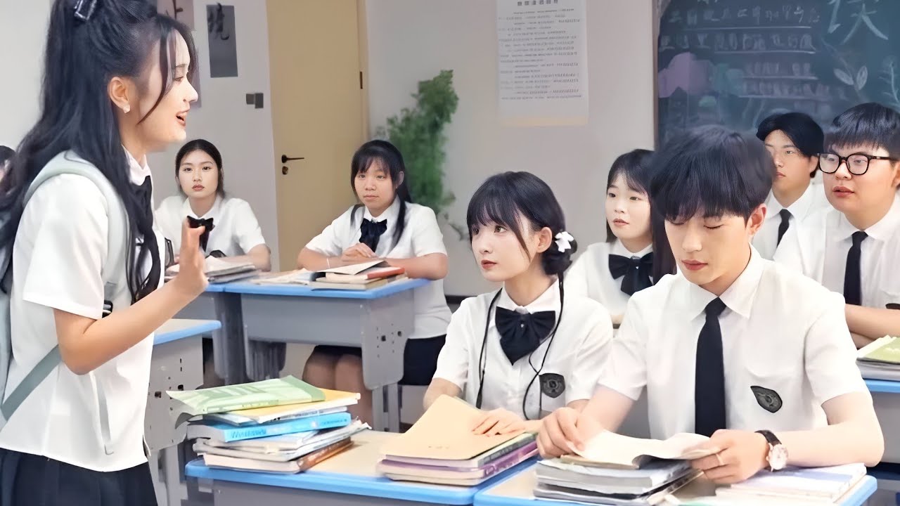 بتنظم للمدرسه بنت ملزقه وبتحاول تخطف بطلنا الوسيم من حبيبته ملخص كامل