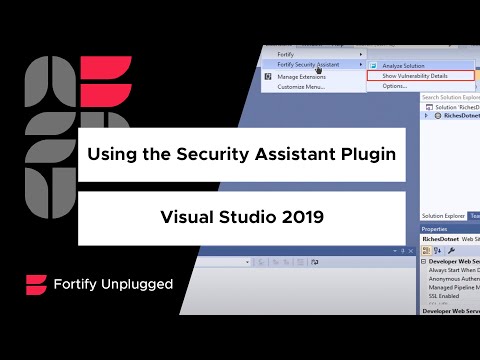 Using the Security Assistant Plugin in Visual Studio 2019
