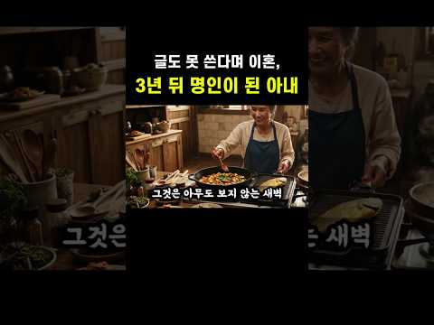 글도 못 쓴다며 이혼 3년 뒤 명인이 된 아내