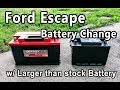 Ford Escape 2013-2019 Battery Change (Install Larger Battery)