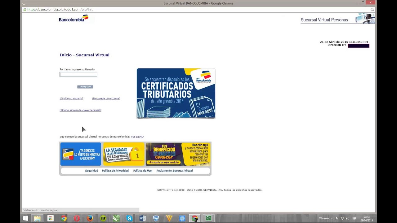 sucursal virtual bancolombia