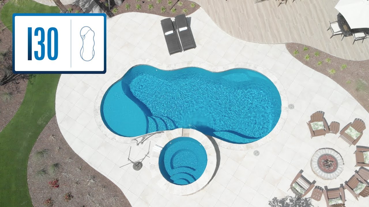 Fiberglass Pool with Spa; River Pools I30 with RS08