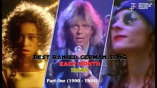 Best Ranked German Song Each Month 1990s: Part 1 (1990 - 1994) Most Popular Song Each Month 1990 1994