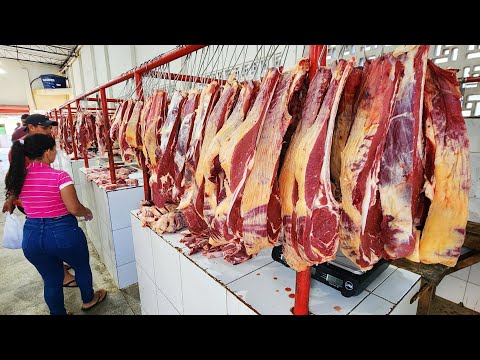 Fresh Meat At The Sunday Market In Cupira PE