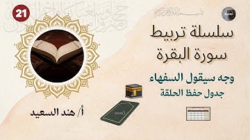 تربيط سورة البقرة/ وجه سيقول السفهاء/جملة تربيط الحزب/جدول الحفظ والمراجعة
