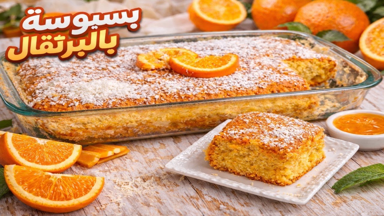 أسرع بسبوسة بالبرتقال 🍊 بلا تعقيد وبمذاق خطير معسلة وناجحة من أول مرة 😍