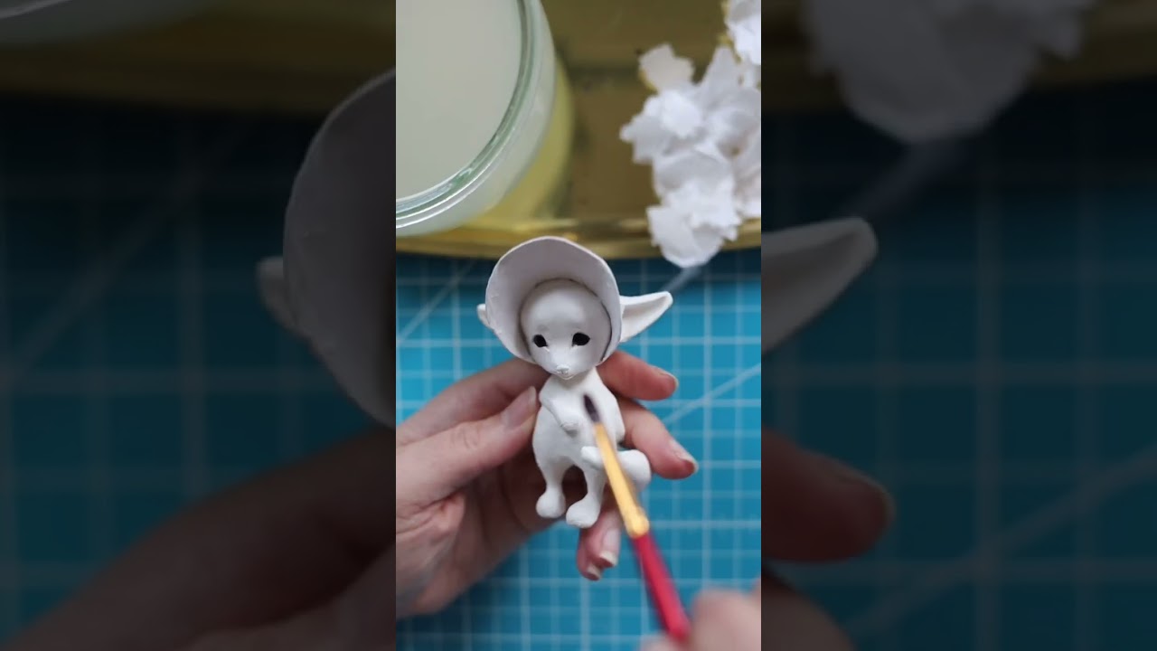 Making the papier-mâché bonnet for paper doll / diy project 