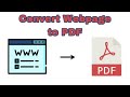 How to Convert a Webpage to PDF | How to convert webpage to pdf