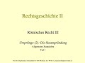 07. Römisches Recht III 2 - Die Staatsgründung I (Allgemeine Staatslehre - Teil 1)