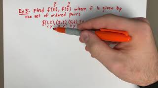 Ex 1: Evaluating Functions Using Lists of Ordered Pairs