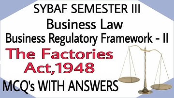 SYBAF SEM-3 | Business Law | Business Regulatory Framework - II MCQ