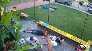CCTV shows woman shielding child from strikes in Ukraine's Sumy