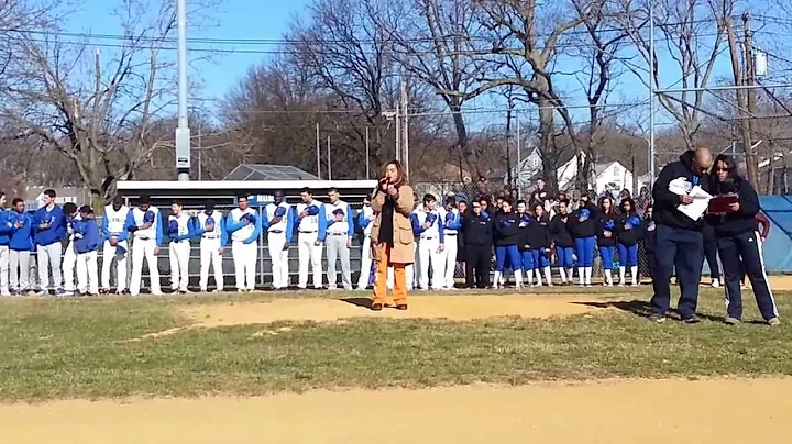 Debbie meadows opening day national anthem at tean