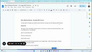 Basic Website Review On Page Seo Factors Google Docs 21 June 2023