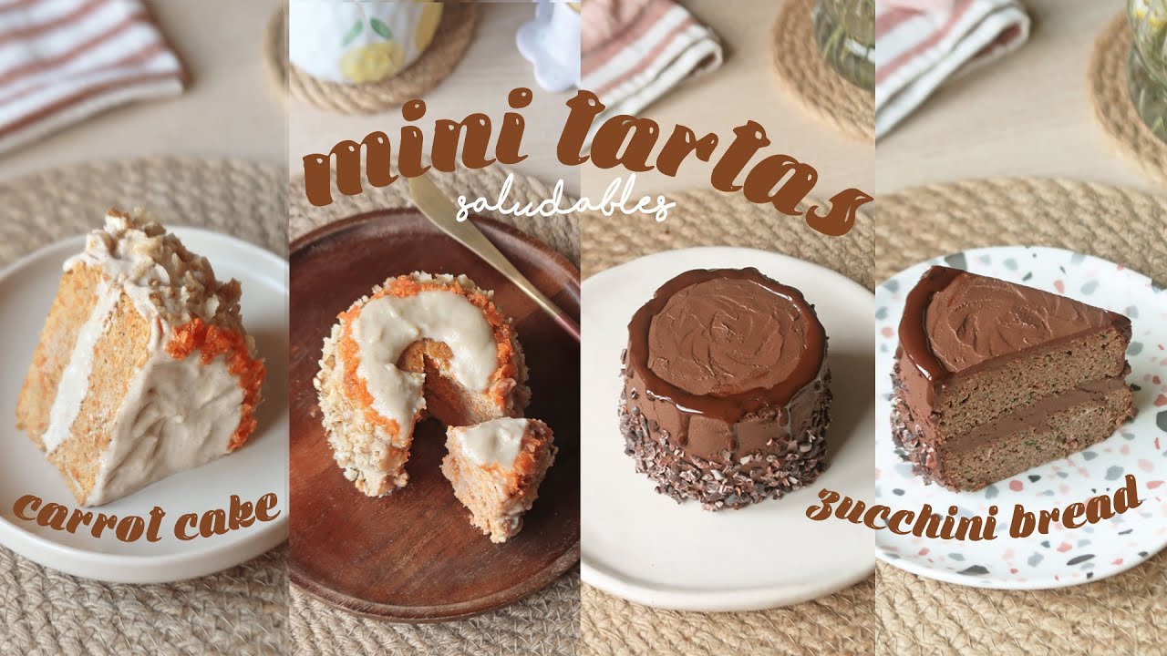 MINI TARTAS SALUDABLES (con vegetales y sin gluten) l Carrot Cake y Tarta de Chocolate