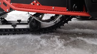Скребки (царапки) на снегоход IRBIS SF200L, установка, тест.