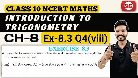 Class 10 Maths || Exercise 8.3 Q4(viii) || Chapter 8 Introduction To Trigonometry || CBSE NCERT