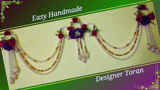 Latest Toran Bandhanwar Making At Home Diy Pearl Toran Easy Handmade Designer Toran Making Ideas