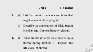 May MCA 5th Sem Reappear Advance Java Question Paper