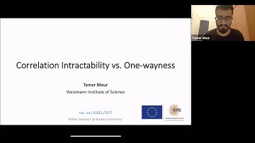 BU Sec Seminar with Tamer Mour: Correlation Intractability vs. One-wayness